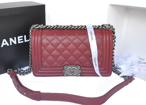 Chanel Boy Flap Shoulder Bag Original Calfskin Leather A67086 Burgundy Chanel Boy Flap Shoulder Bag Original Calfskin Leather A67086 Burgundy