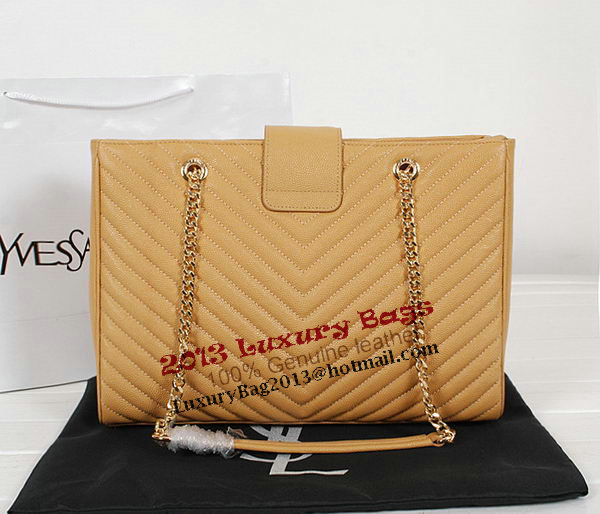 Yves Saint Laurent Classic Monogramme Shopping Bag Y9150 Apricot&Blue&Black Yves Saint Laurent Classic Monogramme Shopping Bag Y9150 Apricot&Blue&Black