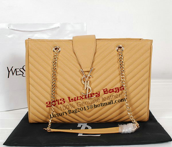 Yves Saint Laurent Classic Monogramme Shopping Bag Y9150 Apricot&Blue&Black Yves Saint Laurent Classic Monogramme Shopping Bag Y9150 Apricot&Blue&Black