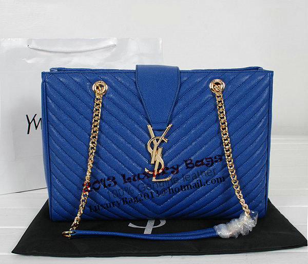 Yves Saint Laurent Classic Monogramme Shopping Bag Y9150 Apricot&Blue&Black Yves Saint Laurent Classic Monogramme Shopping Bag Y9150 Apricot&Blue&Black