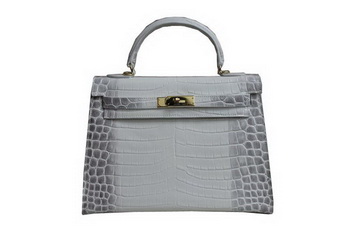 Hermes Kelly 32cm Shoulder Bag White Croco Leather K32 Gold Hermes Kelly 32cm Shoulder Bag White Croco Leather K32 Gold