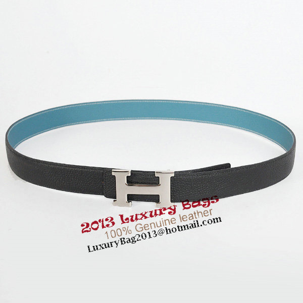 Hermes Bovine Jugular Veins In Blue Belt HR1007B Silver Hermes Bovine Jugular Veins In Blue Belt HR1007B Silver