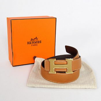 Hermes Dark Brown Bovine Jugular Veins Belt HR1008A Gold Hermes Dark Brown Bovine Jugular Veins Belt HR1008A Gold