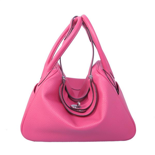 Hermes Lindy 30CM Rose Grainy Leather Havanne Shoulder Bag Hermes Lindy 30CM Rose Grainy Leather Havanne Shoulder Bag