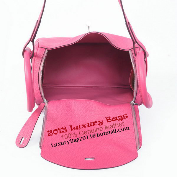 Hermes Lindy 30CM Rose Grainy Leather Havanne Shoulder Bag Hermes Lindy 30CM Rose Grainy Leather Havanne Shoulder Bag