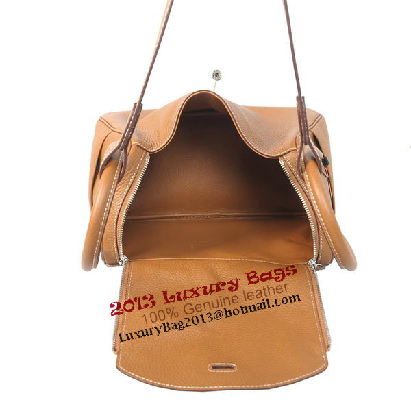 Hermes Lindy 30CM Wheat Grainy Leather Havanne Shoulder Bag Hermes Lindy 30CM Wheat Grainy Leather Havanne Shoulder Bag