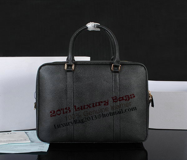 Prada Grainy Calf Leather Briefcase 80661 Black Prada Grainy Calf Leather Briefcase 80661 Black
