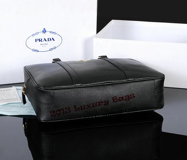 Prada Grainy Calf Leather Briefcase 80661 Black Prada Grainy Calf Leather Briefcase 80661 Black