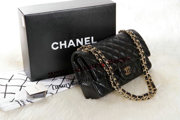 Chanel 2.55 Series Black Original Leather Classic Flap Bag A01112 Gold Chanel 2.55 Series Black Original Leather Classic Flap Bag A01112 Gold