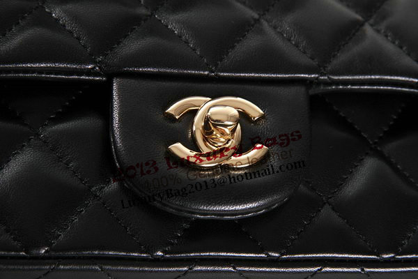 Chanel 2.55 Series Black Original Leather Classic Flap Bag A01112 Gold Chanel 2.55 Series Black Original Leather Classic Flap Bag A01112 Gold