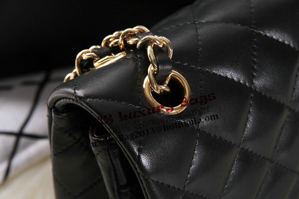 Chanel 2.55 Series Black Original Leather Classic Flap Bag A01112 Gold Chanel 2.55 Series Black Original Leather Classic Flap Bag A01112 Gold