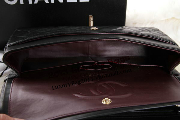 Chanel 2.55 Series Black Original Leather Classic Flap Bag A01112 Gold Chanel 2.55 Series Black Original Leather Classic Flap Bag A01112 Gold