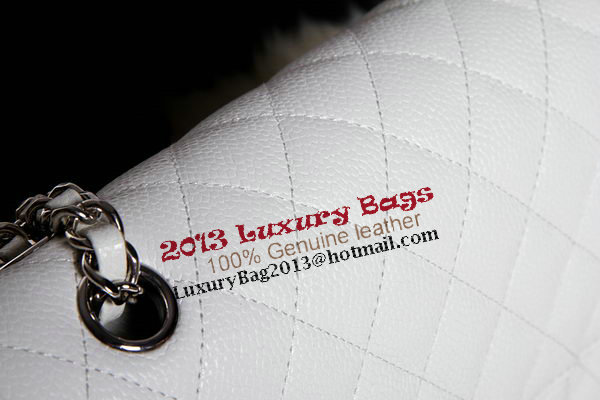 Chanel A1112 2.55 Series Flap Bag Original Caviar Leather White Chanel A1112 2.55 Series Flap Bag Original Caviar Leather White