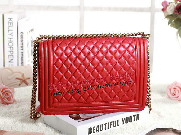 Chanel Boy Flap Shoulder Bag in Red Original Leather Gold Chanel Boy Flap Shoulder Bag in Red Original Leather Gold