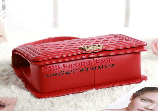 Chanel Boy Flap Shoulder Bag in Red Original Leather Gold Chanel Boy Flap Shoulder Bag in Red Original Leather Gold