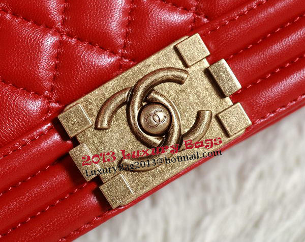 Chanel Boy Flap Shoulder Bag in Red Original Leather Gold Chanel Boy Flap Shoulder Bag in Red Original Leather Gold