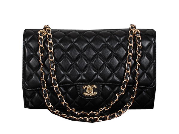 Chanel Classic Flap Bag 1119 Black Sheepskin Gold Chanel Classic Flap Bag 1119 Black Sheepskin Gold