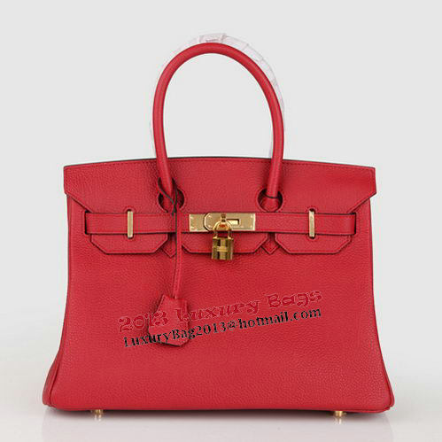 Hermes Birkin 30CM Tote Bag Burgundy Original Leather H30 Gold