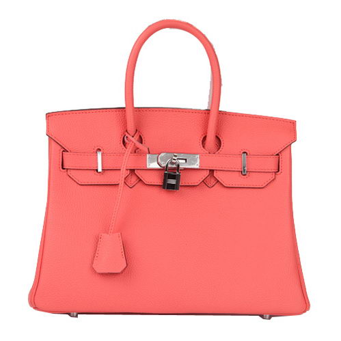 Hermes Birkin 30CM Tote Bag Light Red Original Leather H30 Silver Hermes Birkin 30CM Tote Bag Light Red Original Leather H30 Silver