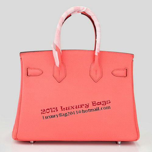 Hermes Birkin 30CM Tote Bag Light Red Original Leather H30 Silver Hermes Birkin 30CM Tote Bag Light Red Original Leather H30 Silver
