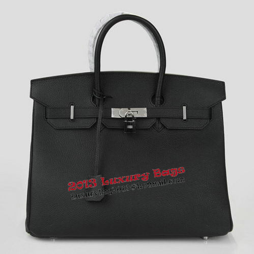 Hermes Birkin 35CM Tote Bag Black Original Leather H35 Silver Hermes Birkin 35CM Tote Bag Black Original Leather H35 Silver