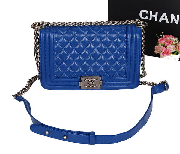 Boy Chanel Flap Shoulder Bag Original Sheepskin Leather A67086 Blue Boy Chanel Flap Shoulder Bag Original Sheepskin Leather A67086 Blue