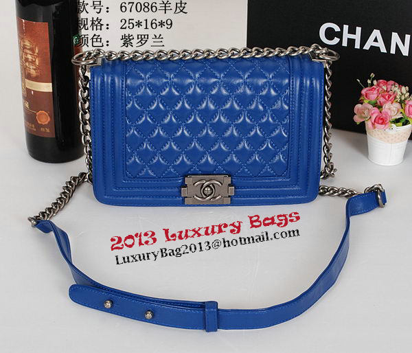 Boy Chanel Flap Shoulder Bag Original Sheepskin Leather A67086 Blue Boy Chanel Flap Shoulder Bag Original Sheepskin Leather A67086 Blue
