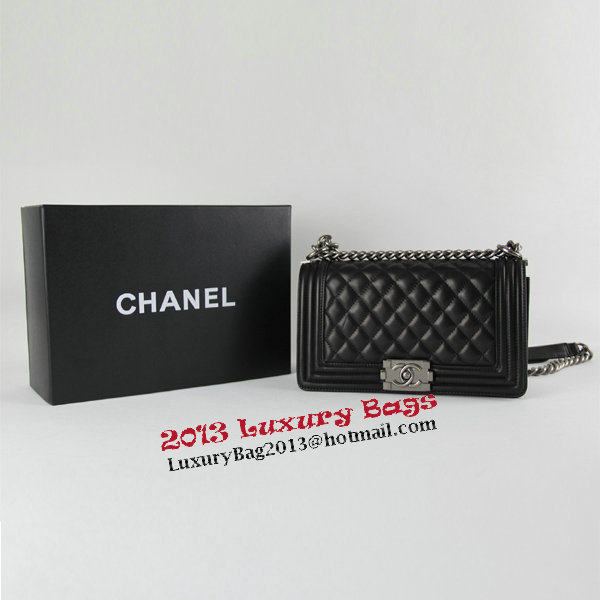 Chanel Boy 2014 Flap Shoulder Bag in Original Sheepskin A67086 Black Chanel Boy 2014 Flap Shoulder Bag in Original Sheepskin A67086 Black