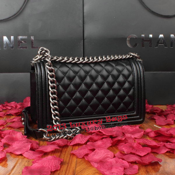 Boy Chanel Flap Shoulder Bag Black Original Leather A67086 Silver Boy Chanel Flap Shoulder Bag Black Original Leather A67086 Silver