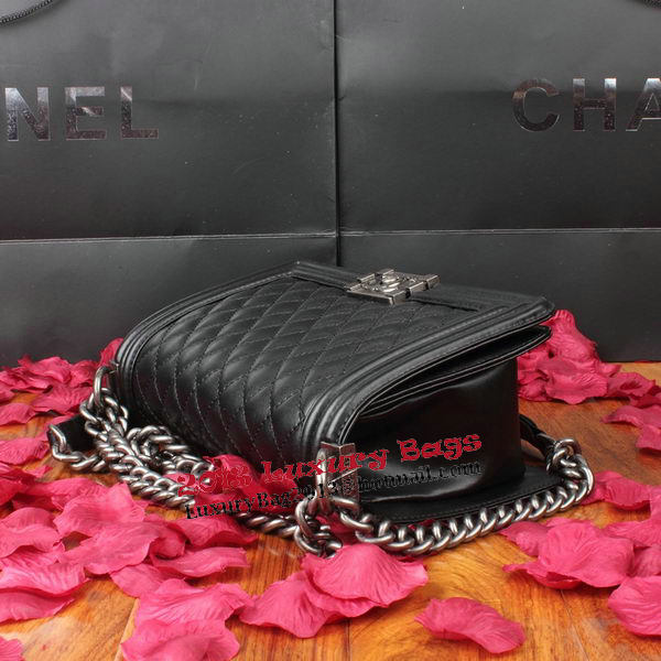 Boy Chanel Flap Shoulder Bag Black Original Leather A67086 Silver Boy Chanel Flap Shoulder Bag Black Original Leather A67086 Silver