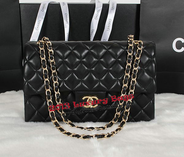 Chanel Classic Flap Bag Black Original Sheepskin Leather A1118 Gold Chanel Classic Flap Bag Black Original Sheepskin Leather A1118 Gold