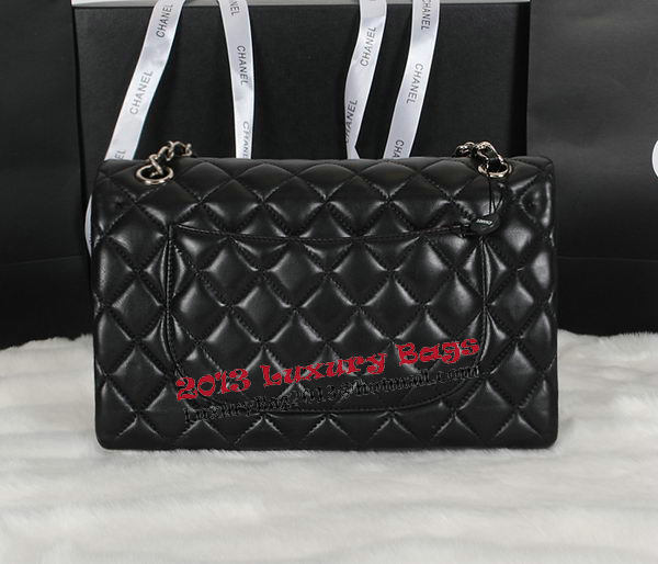 Chanel Classic Flap Bag Black Original Sheepskin Leather A1118 Silver Chanel Classic Flap Bag Black Original Sheepskin Leather A1118 Silver