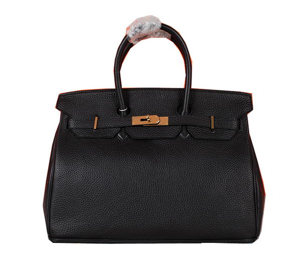 Hermes Birkin 35CM Tote Bag Black Original Grainy Leather H35 Gold Hermes Birkin 35CM Tote Bag Black Original Grainy Leather H35 Gold