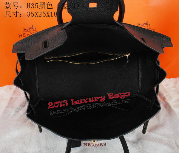 Hermes Birkin 35CM Tote Bag Black Original Grainy Leather H35 Gold Hermes Birkin 35CM Tote Bag Black Original Grainy Leather H35 Gold