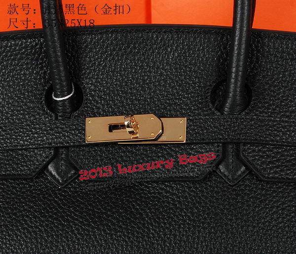 Hermes Birkin 35CM Tote Bag Black Original Grainy Leather H35 Gold Hermes Birkin 35CM Tote Bag Black Original Grainy Leather H35 Gold