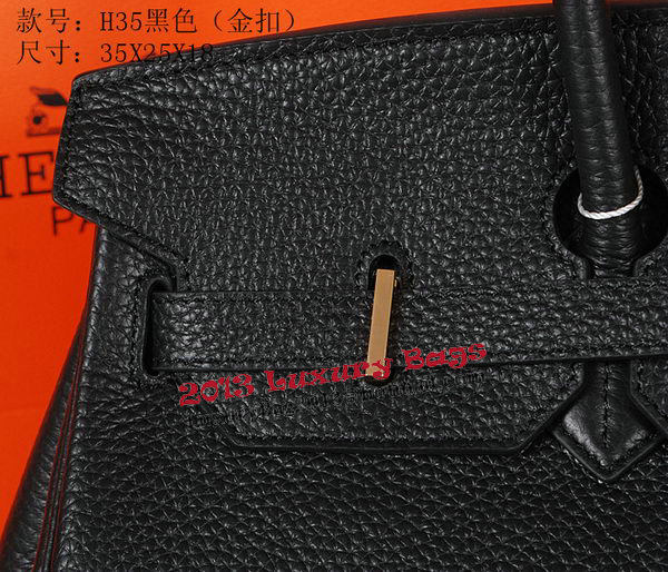 Hermes Birkin 35CM Tote Bag Black Original Grainy Leather H35 Gold Hermes Birkin 35CM Tote Bag Black Original Grainy Leather H35 Gold