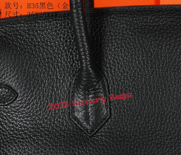 Hermes Birkin 35CM Tote Bag Black Original Grainy Leather H35 Gold Hermes Birkin 35CM Tote Bag Black Original Grainy Leather H35 Gold