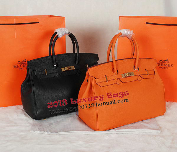Hermes Birkin 35CM Tote Bag Orange Original Grainy Leather H35 Gold Hermes Birkin 35CM Tote Bag Orange Original Grainy Leather H35 Gold