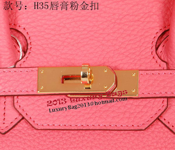 Hermes Birkin 35CM Tote Bag Pink Original Grainy Leather H35 Gold Hermes Birkin 35CM Tote Bag Pink Original Grainy Leather H35 Gold