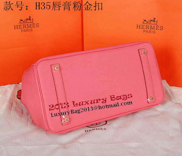 Hermes Birkin 35CM Tote Bag Pink Original Grainy Leather H35 Gold Hermes Birkin 35CM Tote Bag Pink Original Grainy Leather H35 Gold
