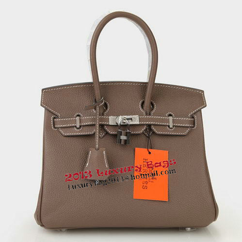 Hermes Birkin 25CM Tote Bags Dark Grey Original Leather Silver Hermes Birkin 25CM Tote Bags Dark Grey Original Leather Silver