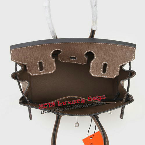 Hermes Birkin 25CM Tote Bags Dark Grey Original Leather Silver Hermes Birkin 25CM Tote Bags Dark Grey Original Leather Silver