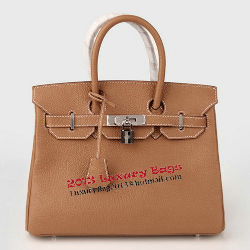 Hermes Birkin 30CM Tote Bag Camel Original Leather H30 Silver Hermes Birkin 30CM Tote Bag Camel Original Leather H30 Silver