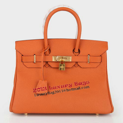 Hermes Birkin 30CM Tote Bag Orange Original Leather H30 Gold Hermes Birkin 30CM Tote Bag Orange Original Leather H30 Gold