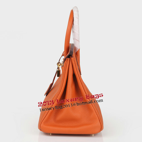 Hermes Birkin 30CM Tote Bag Orange Original Leather H30 Gold Hermes Birkin 30CM Tote Bag Orange Original Leather H30 Gold