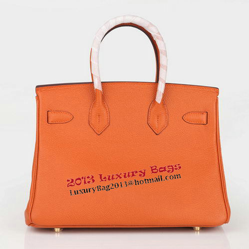 Hermes Birkin 30CM Tote Bag Orange Original Leather H30 Gold Hermes Birkin 30CM Tote Bag Orange Original Leather H30 Gold