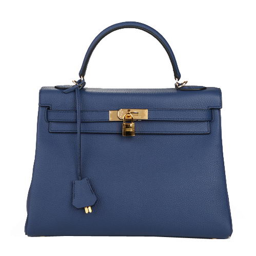 Hermes Kelly 32cm Shoulder Bag Dark Blue Original Leather K32 Gold Hermes Kelly 32cm Shoulder Bag Dark Blue Original Leather K32 Gold