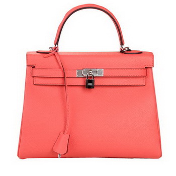 Hermes Kelly 32cm Shoulder Bag Pink Original Leather K32 Silver Hermes Kelly 32cm Shoulder Bag Pink Original Leather K32 Silver