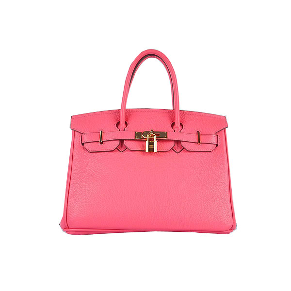 Hermes Birkin 30CM Tote Bags Pink Clemence Leather Gold Hermes Birkin 30CM Tote Bags Pink Clemence Leather Gold
