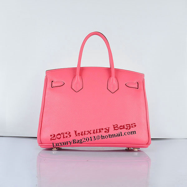 Hermes Birkin 30CM Tote Bags Pink Clemence Leather Gold Hermes Birkin 30CM Tote Bags Pink Clemence Leather Gold